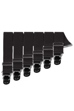 6 X Steel Suspender Clips In Black