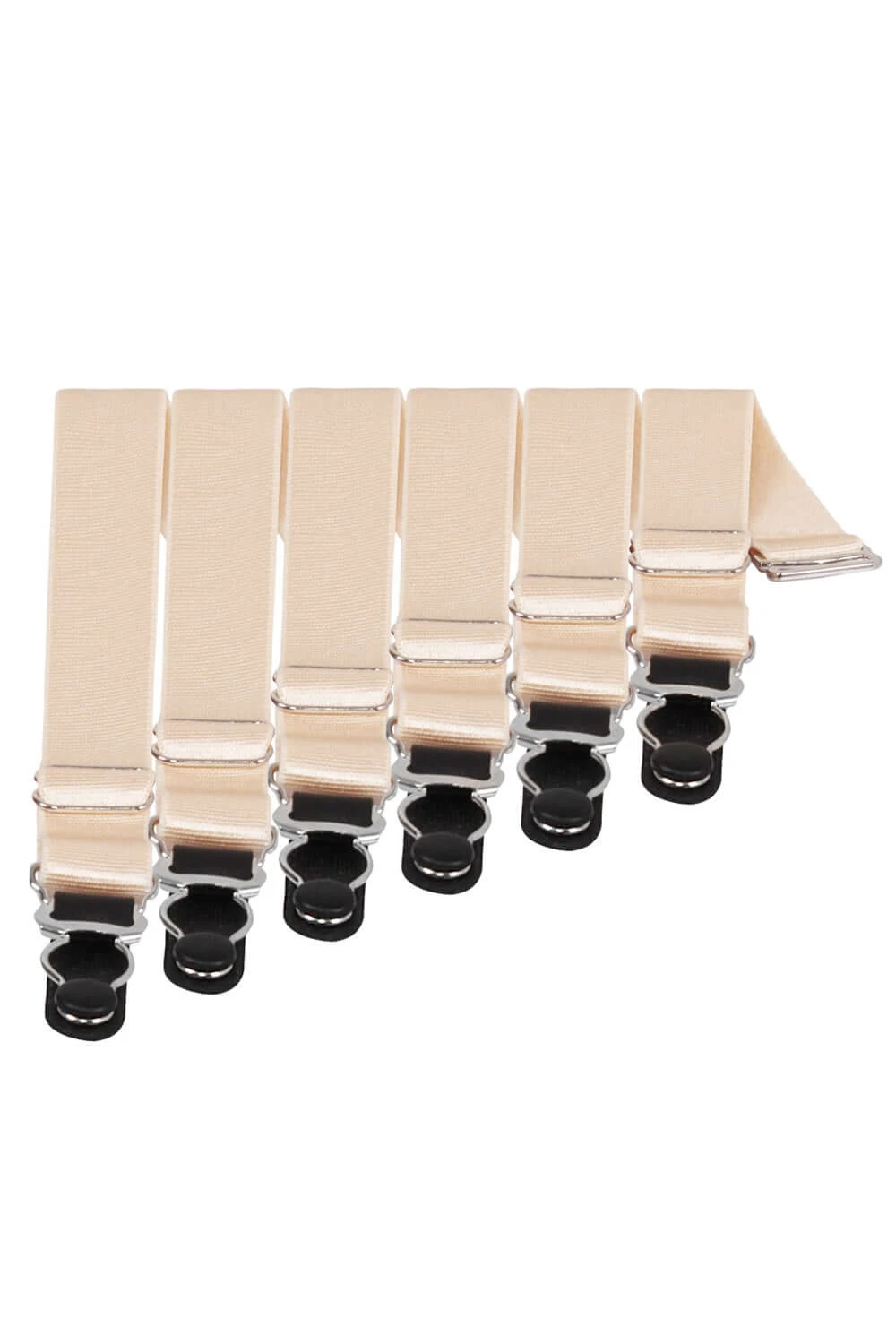 6 X Steel Suspender Clips In Champagne 1 6 X Steel Suspender Clips In Champagne