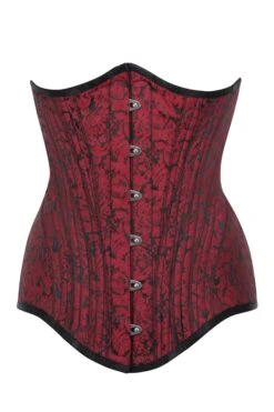 Red And Black Brocade Underbust