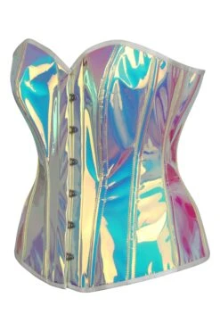 Iridescent PVC Overbust Corset 5 Iridescent PVC Overbust Corset -Corset Story BC 0713