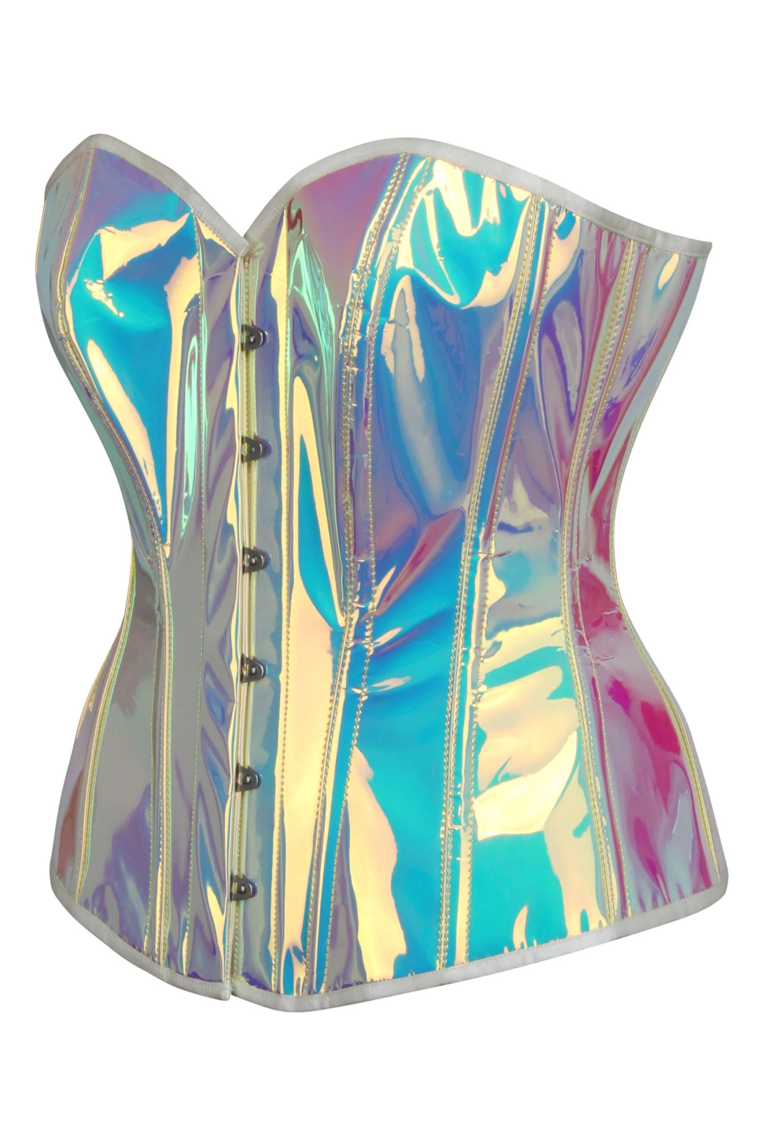 Iridescent PVC Overbust Corset 3 Iridescent PVC Overbust Corset - Image 3