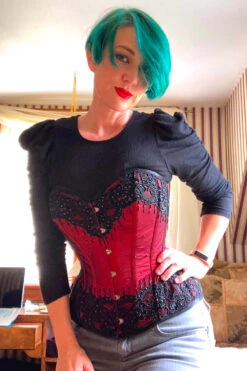 Burgundy Satin Couture Corset -Corset Story C08 Customerpic June2021 1