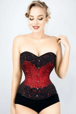 Burgundy Satin Couture Corset