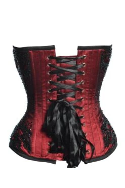 Burgundy Satin Couture Corset -Corset Story C08 2
