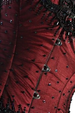 Burgundy Satin Couture Corset -Corset Story C08 3