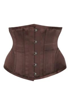 Espresso Satin Hip Panel Underbust Corset