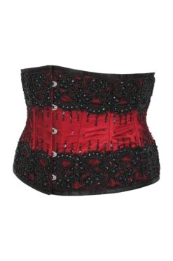 BURGUNDY COUTURE WASPIE CORSET -Corset Story C903