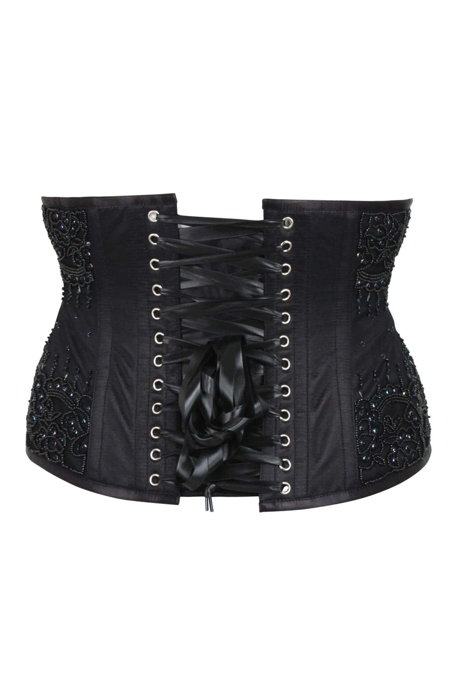 Black Beaded Couture Waspie Corset 2 Black Beaded Couture Waspie Corset - Image 2