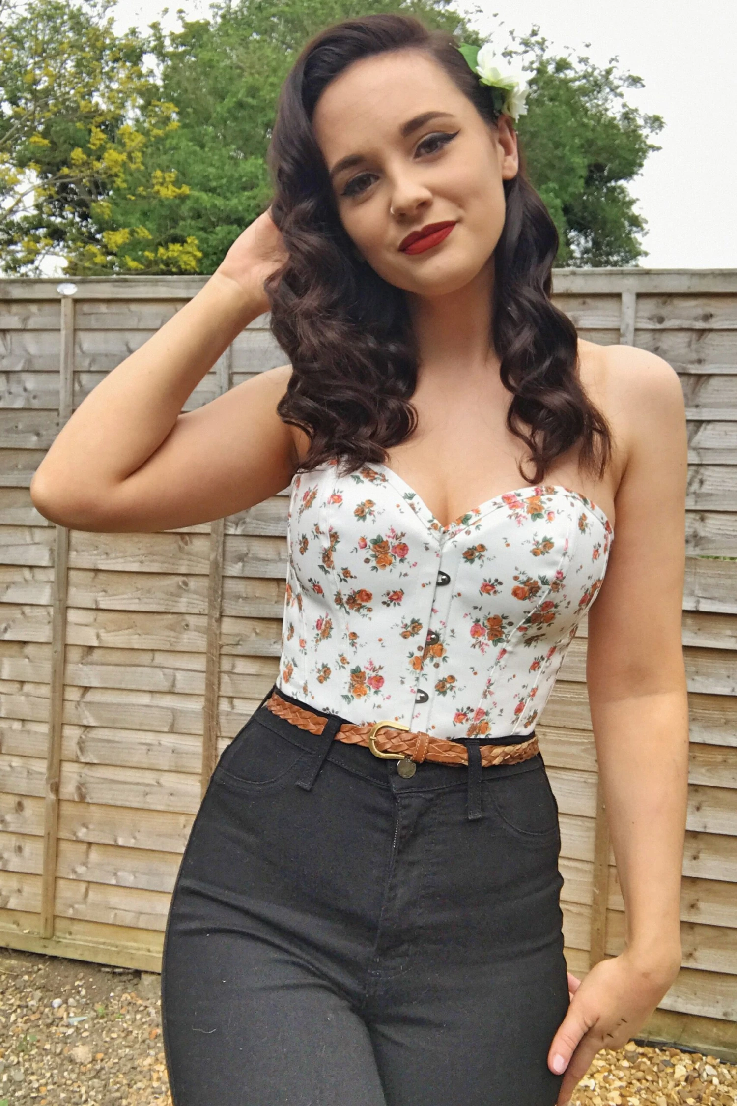 Floral Classic White Overbust With Sweetheart Neckline 16 Floral Classic White Overbust With Sweetheart Neckline - Image 16