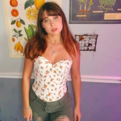 Floral Classic White Overbust With Sweetheart Neckline 39 Floral Classic White Overbust With Sweetheart Neckline -Corset Story CSFT021 Customerpic June2021 7