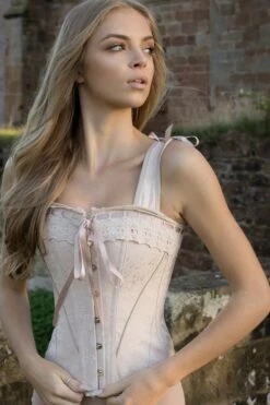 Luxurious Victorian Inspired Dusty Pink Overbust Angled Panels And Shoulder Straps -Corset Story CSFT037 September 2020 website 2