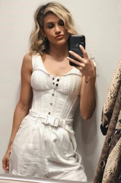 White Cotton Embroidery Anglaise Overbust With Gathered Bust 27 White Cotton Embroidery Anglaise Overbust With Gathered Bust -Corset Story CSFT052 Customerpic June2021 4