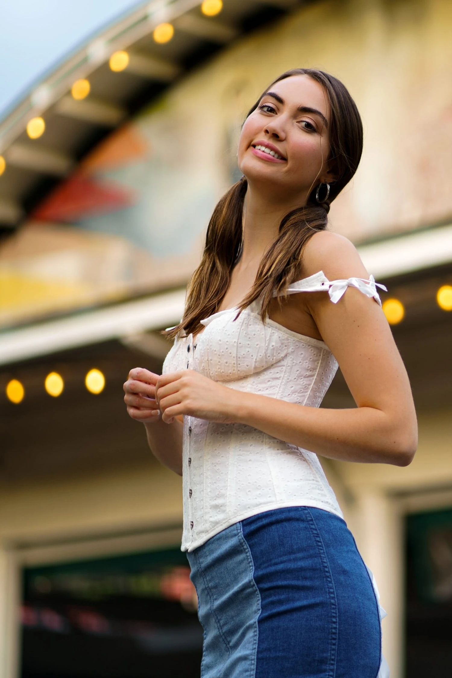 White Cotton Embroidery Anglaise Overbust With Gathered Bust 19 White Cotton Embroidery Anglaise Overbust With Gathered Bust - Image 19