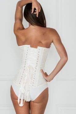 Instant Shape Cream Brocade Longline Overbust Corset -Corset Story CSFT079 2
