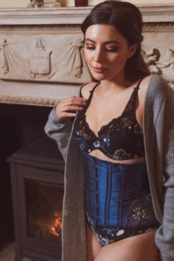 Midnight Blue Underbust With Shimmering Hip Panels 25 Midnight Blue Underbust With Shimmering Hip Panels -Corset Story CSFT087 December2020 website 3