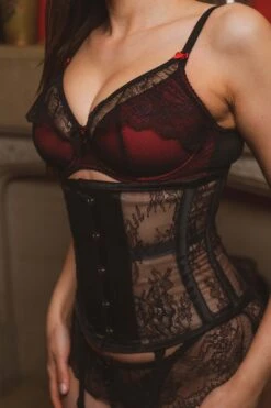 Black Lingerie Weight Mesh Underbust Corset 25 Black Lingerie Weight Mesh Underbust Corset -Corset Story CSFT097 December2020 website 10