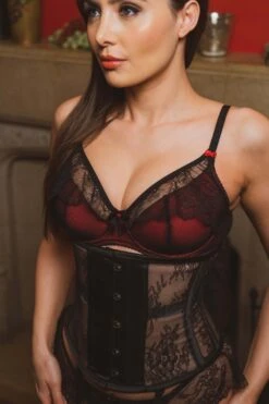Black Lingerie Weight Mesh Underbust Corset 21 Black Lingerie Weight Mesh Underbust Corset -Corset Story CSFT097 December2020 website 11
