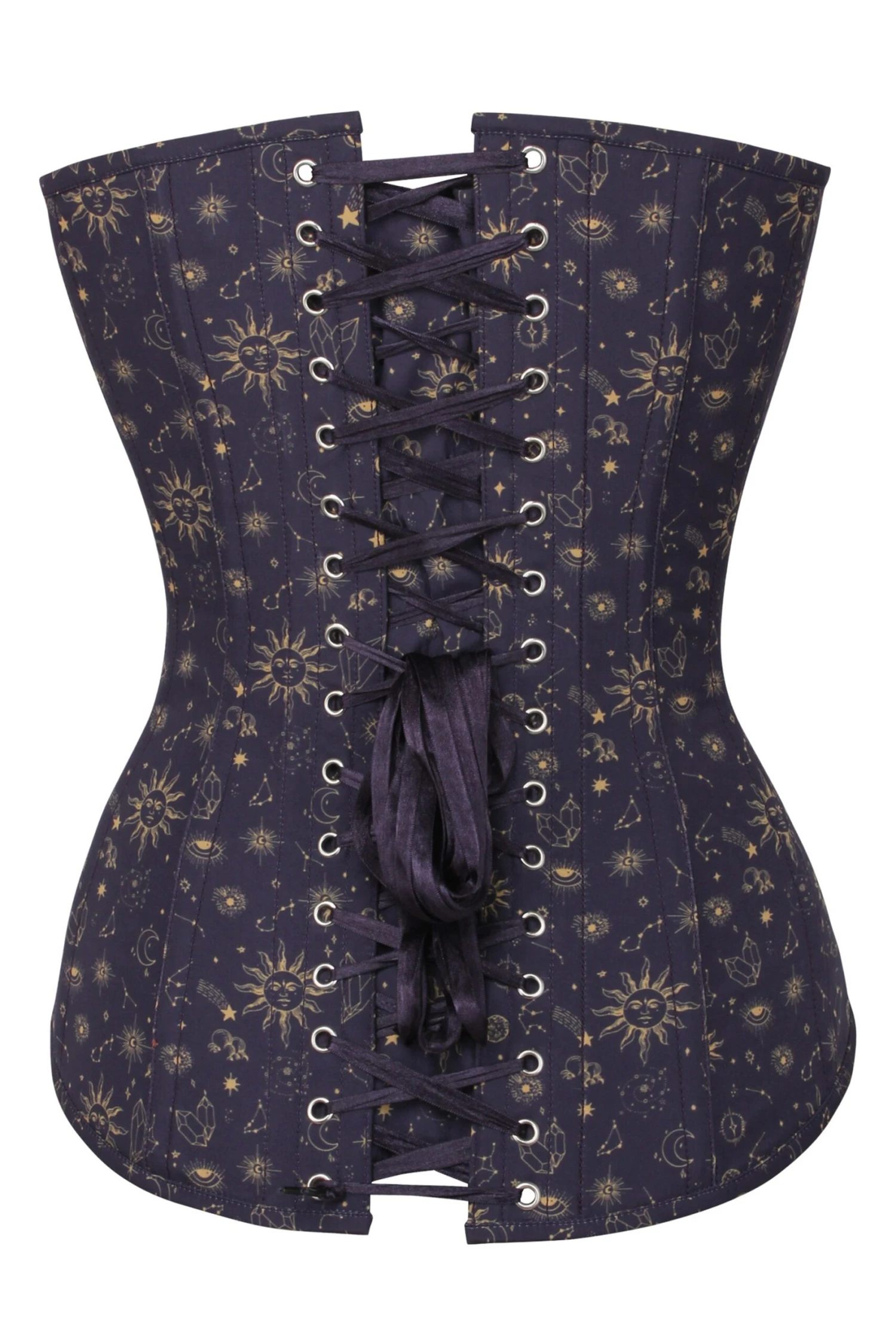 Mystic Galaxy Indigo And Gold Longline Overbust Corset 2 Mystic Galaxy Indigo And Gold Longline Overbust Corset - Image 2