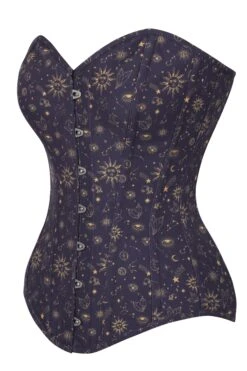 Mystic Galaxy Indigo And Gold Longline Overbust Corset 5 Mystic Galaxy Indigo And Gold Longline Overbust Corset -Corset Story CSFT1613