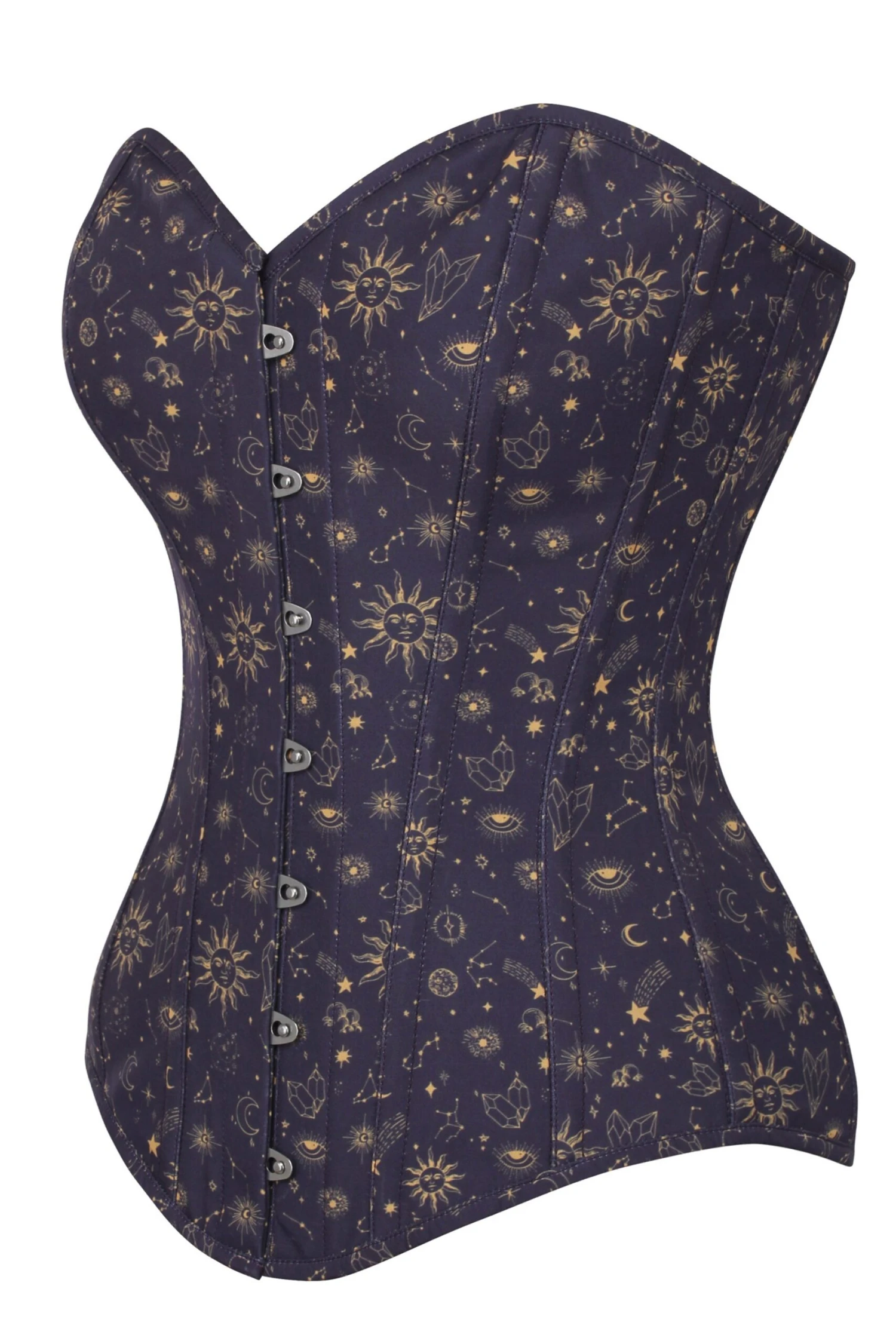 Mystic Galaxy Indigo And Gold Longline Overbust Corset 3 Mystic Galaxy Indigo And Gold Longline Overbust Corset - Image 3