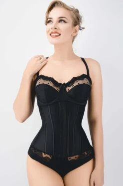 Corset Story Black Latex Underbust Corset -Corset Story CSLT020 A