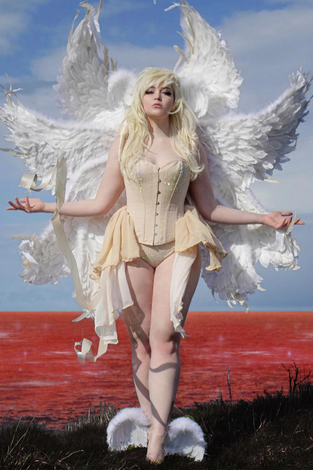 Pinky Beige Cotton Twill Classic Overbust Waist Trainer With Hip Gores 10 Pinky Beige Cotton Twill Classic Overbust Waist Trainer With Hip Gores - Image 10