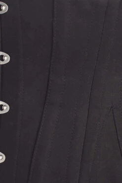 Black Cotton Twill Classic Underbust Waist Trainer With Hip Gores -Corset Story EXP003 3