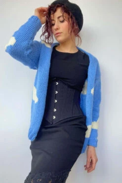 Black Cotton Expert Waist Training Waspie Corset -Corset Story EXP016 CustomerPic May2021