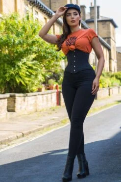 Black Cotton Expert Waist Training Waspie Corset -Corset Story EXP016 July2020 website 13