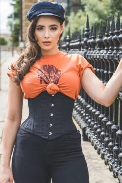 Black Cotton Expert Waist Training Waspie Corset -Corset Story EXP016 July2020 website 3