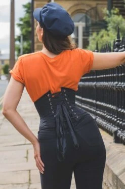 Black Cotton Expert Waist Training Waspie Corset -Corset Story EXP016 July2020 website 4