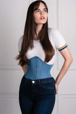 Denim Cotton Expert Waist Training Waspie Corset 39 Denim Cotton Expert Waist Training Waspie Corset -Corset Story EXP017 1