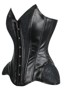PVC Overbust Corset With Hip Panels