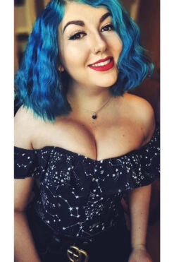 Cotton Astronomy Print Sleeved Corset Top -Corset Story FTS002 CustomerPic July2021 1