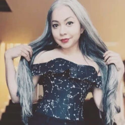 Cotton Astronomy Print Sleeved Corset Top -Corset Story FTS002 Customerpic June2021 3