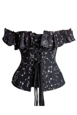 Cotton Astronomy Print Sleeved Corset Top -Corset Story FTS002 9