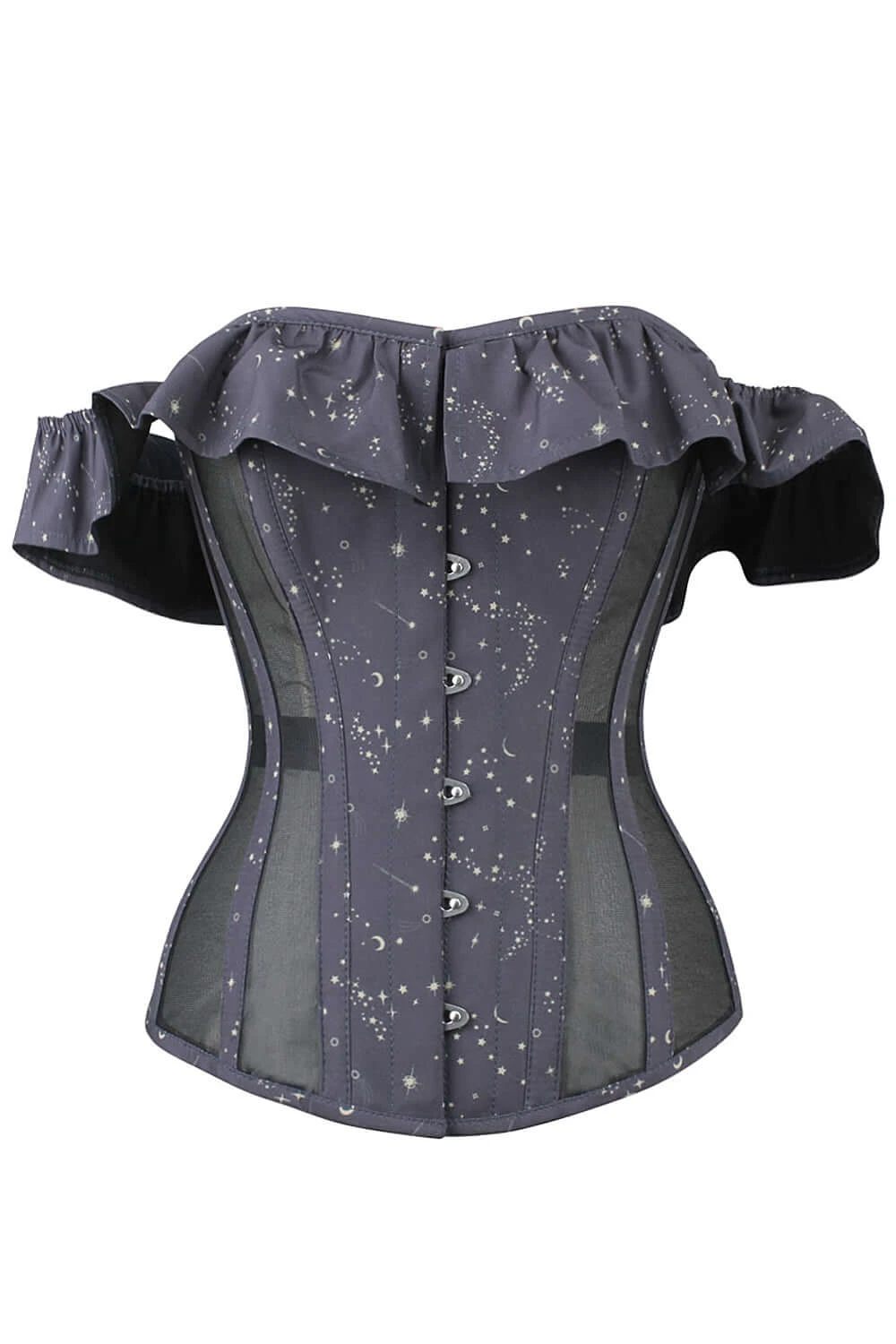 Astronomy Cotton Print Overbust With Mesh Panels And Sleeves 2 Astronomy Cotton Print Overbust With Mesh Panels And Sleeves - Image 2