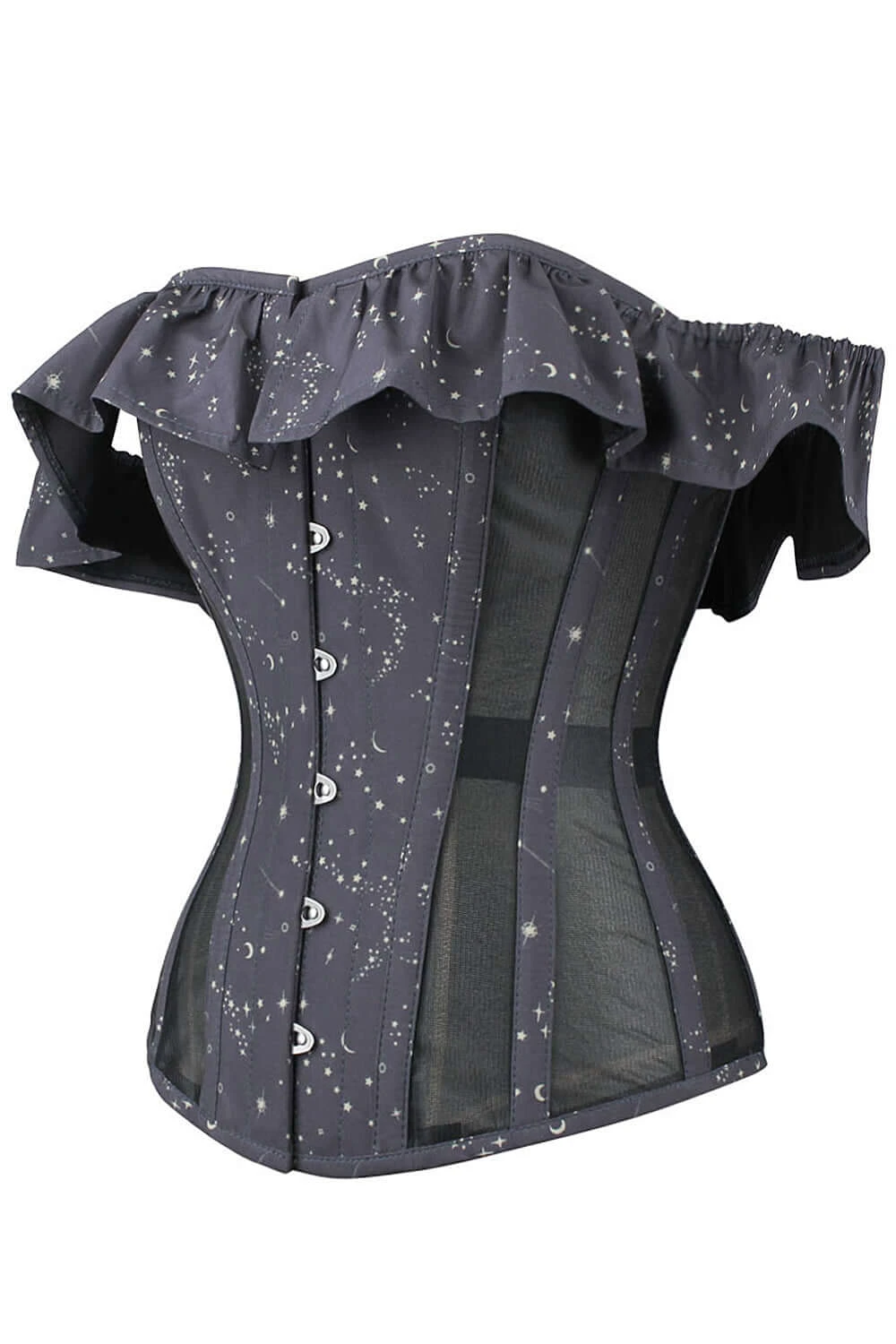 Astronomy Cotton Print Overbust With Mesh Panels And Sleeves 6 Astronomy Cotton Print Overbust With Mesh Panels And Sleeves - Image 6