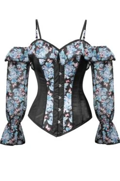 Long Sleeve Floral Summer Corset Top -Corset Story FTS0853