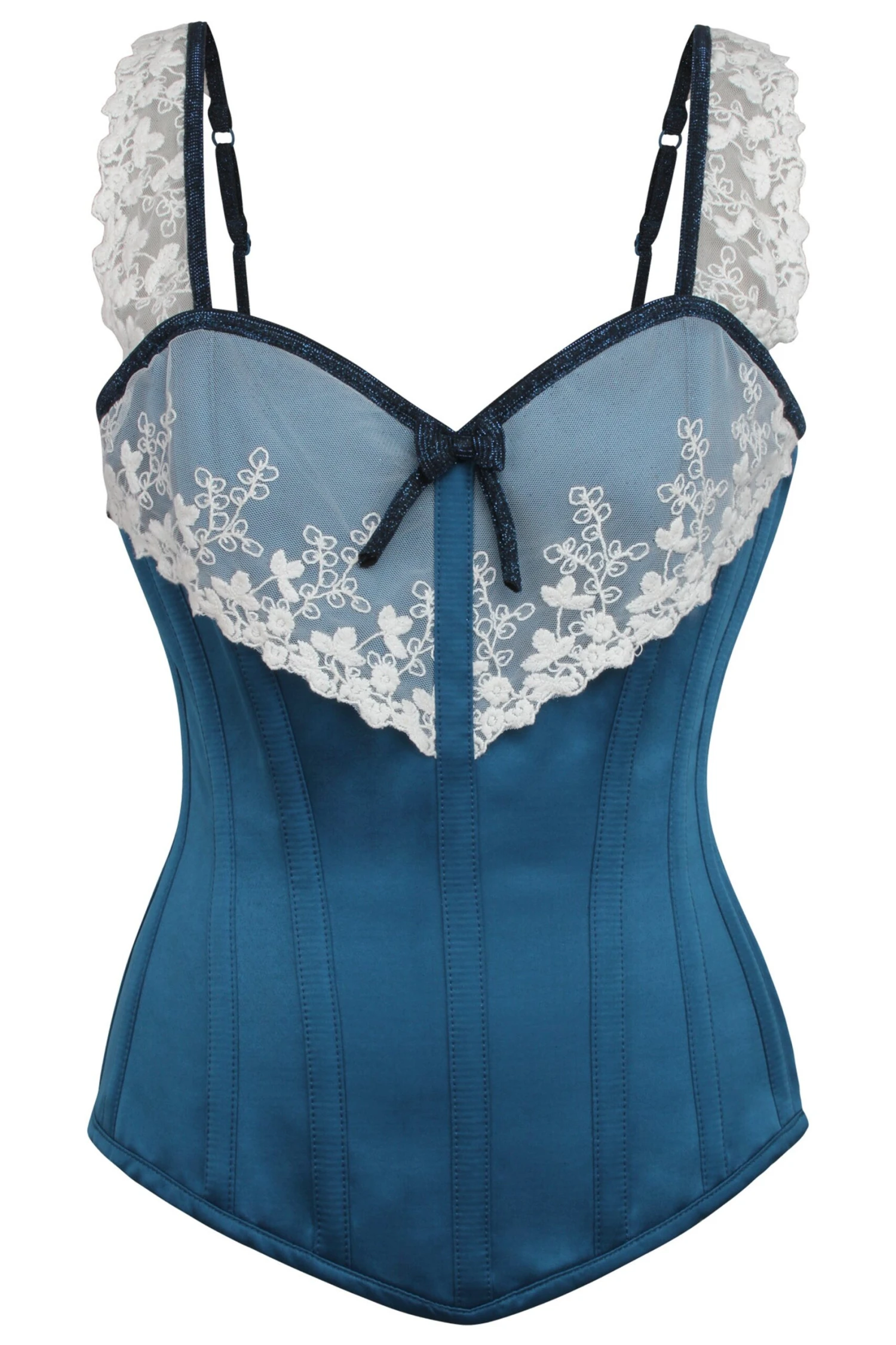 Twilight Blue Glitter Overbust Corset 1 Twilight Blue Glitter Overbust Corset