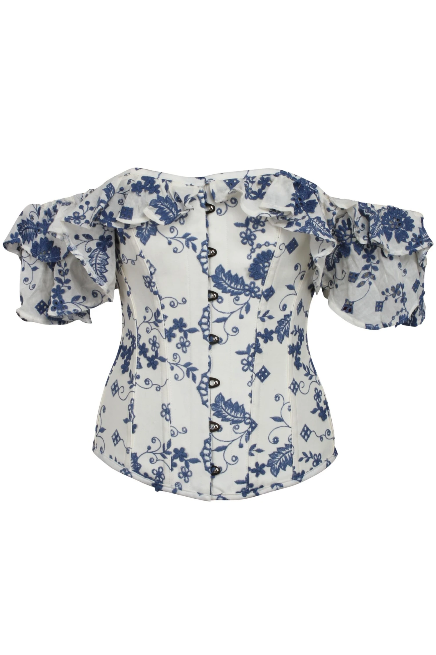 White And Blue Broderie Anglaise Corset Top 1 White And Blue Broderie Anglaise Corset Top