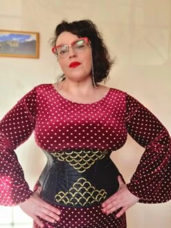 Embellished Couture Underbust Corset Waspie In Black -Corset Story KarolinaDaviesCD 924