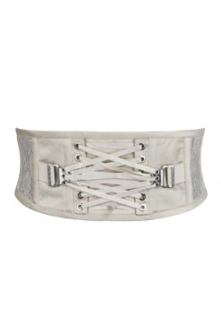 Josie Champage Satin And Lace Waspie Belt With Fan Lacing 7 Josie Champage Satin And Lace Waspie Belt With Fan Lacing -Corset Story LO 0022