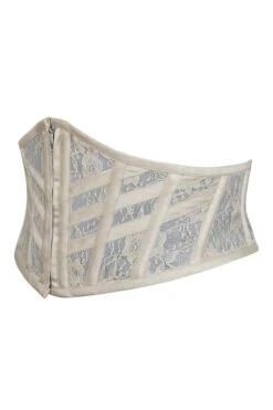 Josie Champage Satin And Lace Waspie Belt With Fan Lacing 8 Josie Champage Satin And Lace Waspie Belt With Fan Lacing -Corset Story LO 0023