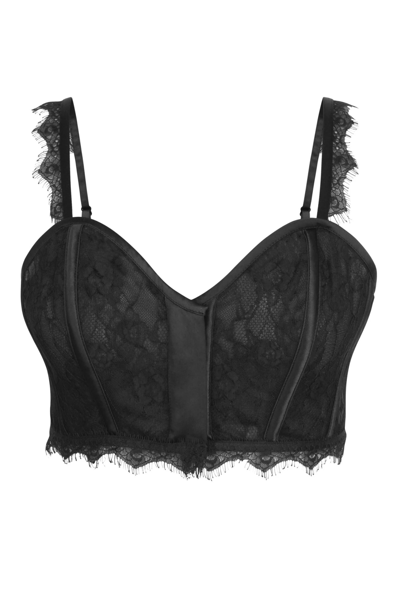 Marjorie Black Satin And Lace Corseted Bralette 1 Marjorie Black Satin And Lace Corseted Bralette