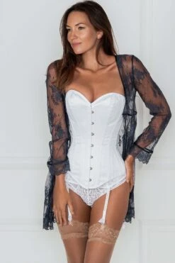 Classic Long White Waist Taming Corset