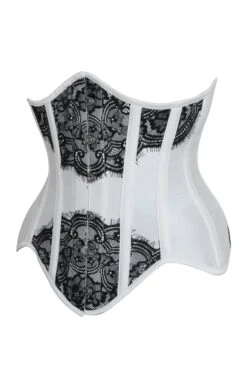 White Lace Overlay Underbust Corset 5 White Lace Overlay Underbust Corset -Corset Story MY 2203