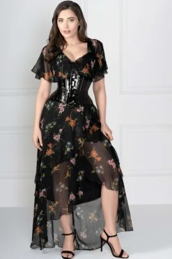 Black PVC Waist Training Waspie Underbust -Corset Story MY 500