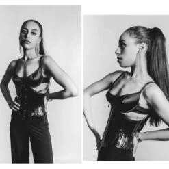 Black PVC Waist Training Waspie Underbust -Corset Story MY 500 Customerpic June2021 2