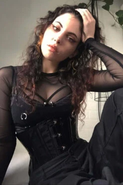 Black PVC Classic Underbust Waist Trainer With Hip Gores -Corset Story MY 502 Customerpic June2021 1